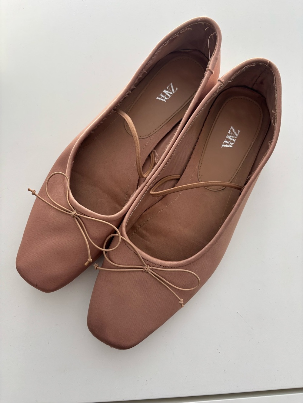 ZARA Dusty Rose Ballet Flats with Bow